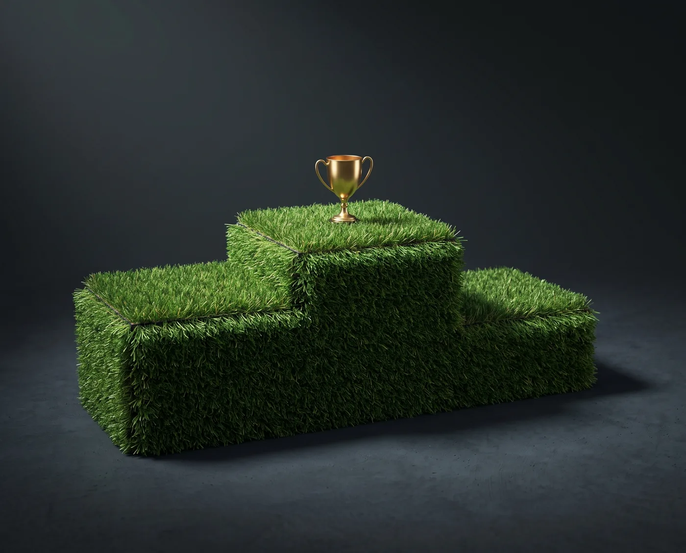 A factory-direct alternative, a winners podium made of artificial grass